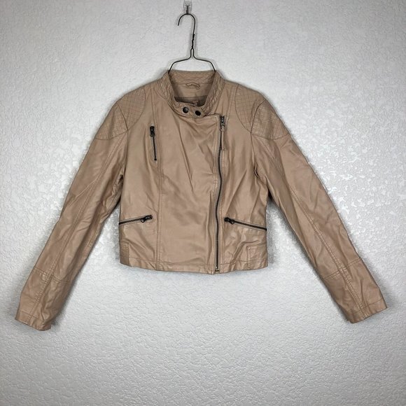Free People Jackets & Blazers - Free people women faux leather pink moto jacket size 4